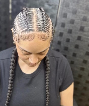 Two stitch braids with sleek edges